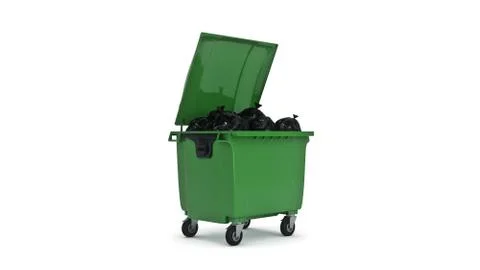 Green garbage containers. Stock Illustration