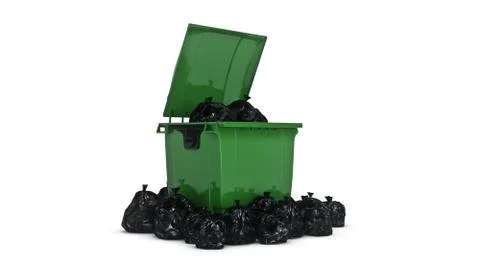 Green garbage containers. Stock Illustration