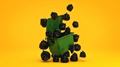 Green garbage containers. Stock Illustration