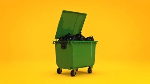 Green garbage containers. Stock Illustration