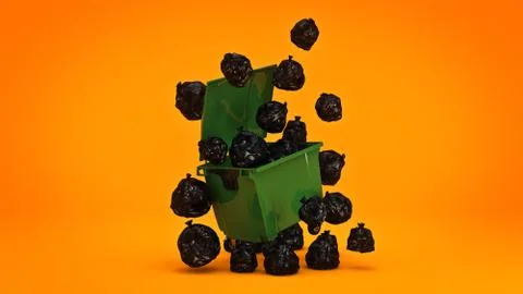 Green garbage containers. Stock Illustration