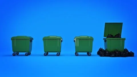 Green garbage containers. Stock Illustration