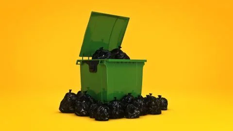Green garbage containers. Stock Illustration