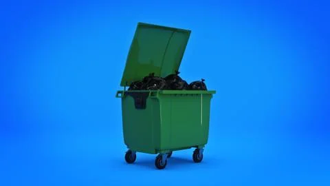 Green garbage containers. Stock Illustration