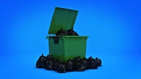 Green garbage containers. Stock Illustration