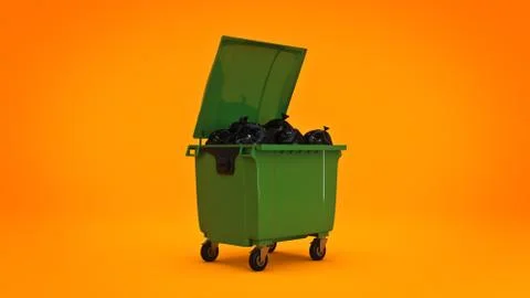 Green garbage containers. Stock Illustration
