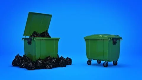 Green garbage containers. Stock Illustration