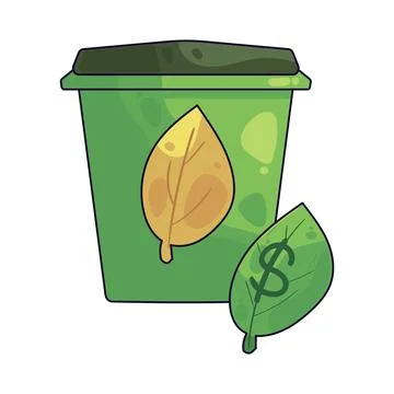 Green garbage illustration イラスト素材