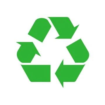 Green garbage recycling sorting symbol flat icon vector isolated. Stock Illustration