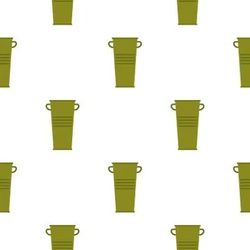 Green garbage tank with handles pattern seamless Illustration