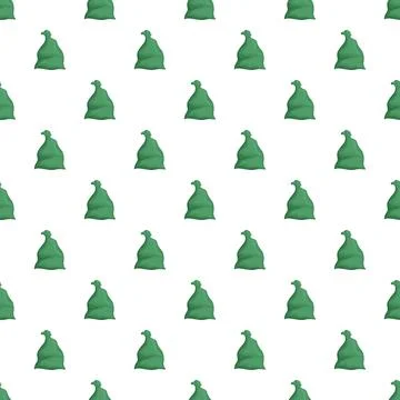 Green garbage trash bag seamless pattern background Stock Illustration