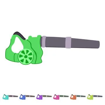 Green garden leaf blower cleaning tool graphic Ilustração Stock