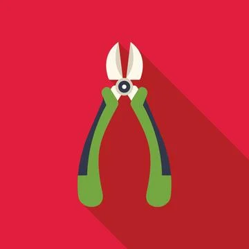 Green garden secateurs for pruning branches icon Stock Illustration