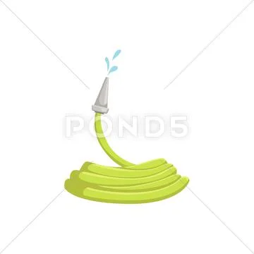 Green Garden Watering Hose Stock Illustration