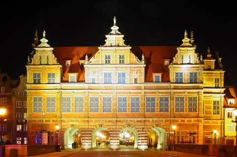 Green gate in danzig Stock Photos