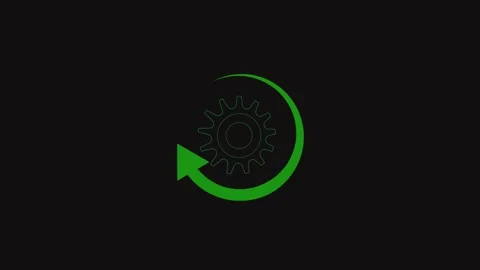 Green gear rotating animation seamless loop progress update workflow techno.. Stock Footage 321444163