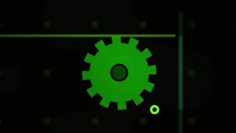Green gear turning on black background. Stock Footage 334885071