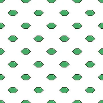 Green gem pixel art seamless pattern background Illustrazione stock