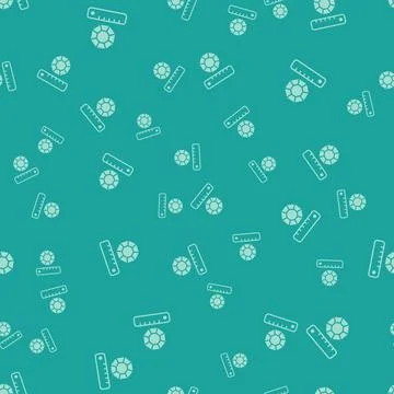 Green Gem stone icon isolated seamless pattern on green background. Jewelry イラスト素材