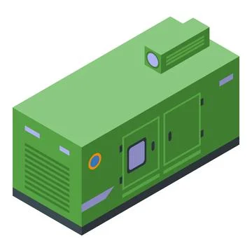 Green generator icon isometric vector. Power energy イラスト素材