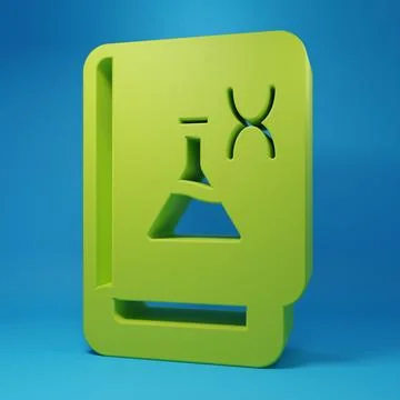 Green Genetic engineering book icon isolated on blue background. DNA symbol.. Stockillustratie
