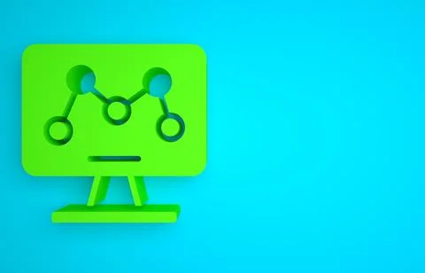 Green Genetic engineering modification on laptop icon isolated on blue Illustrazione stock