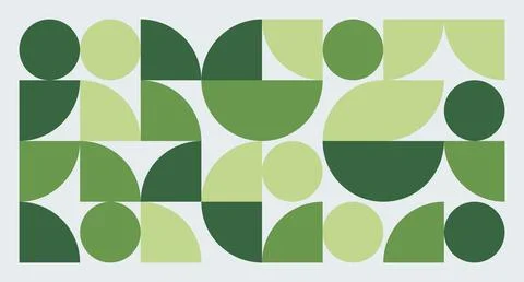 Green Geometric Abstract Composition Stock Illustration