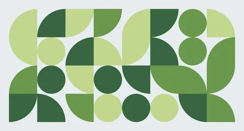 Green Geometric Abstract Composition Stock Illustration