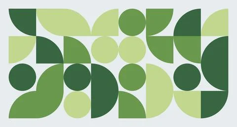 Green Geometric Abstract Composition Stock Illustration