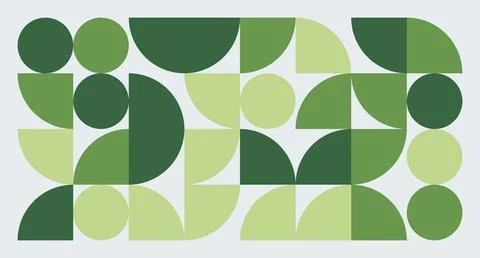 Green Geometric Abstract Composition Stock Illustration