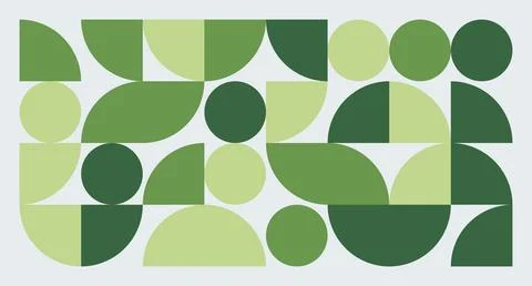 Green Geometric Abstract Composition Stock Illustration
