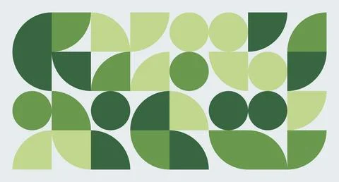 Green Geometric Abstract Composition Stock Illustration