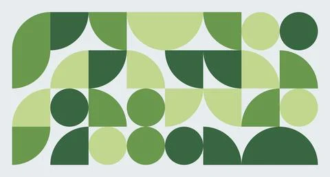 Green Geometric Abstract Composition Stock Illustration
