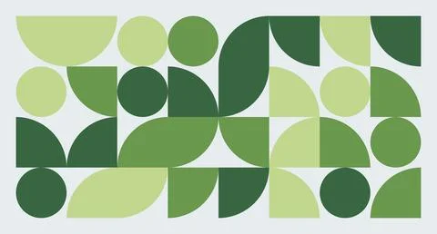 Green Geometric Abstract Composition Stock Illustration