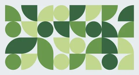 Green Geometric Abstract Composition Stock Illustration