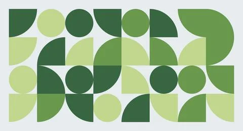 Green Geometric Abstract Composition Stock Illustration