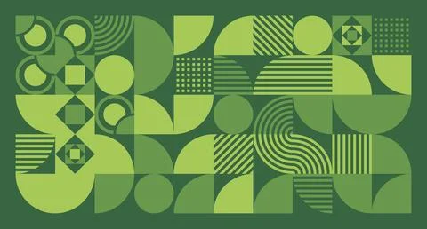 Green Geometric Abstract Pattern Stock Illustration