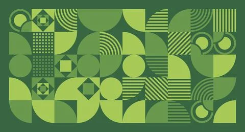 Green Geometric Abstract Pattern Stock Illustration