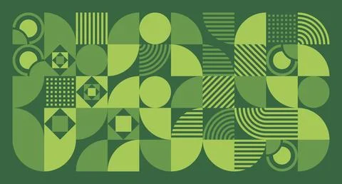 Green Geometric Abstract Pattern Stock Illustration