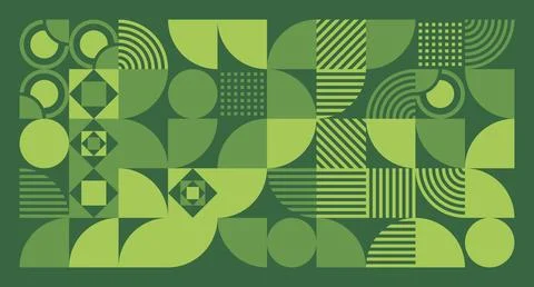 Green Geometric Abstract Pattern Stock Illustration