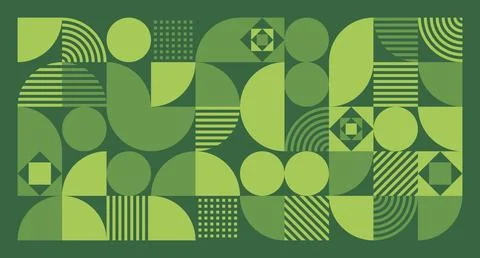 Green Geometric Abstract Pattern Stock Illustration