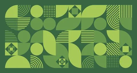 Green Geometric Abstract Pattern Stock Illustration