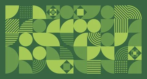Green Geometric Abstract Pattern Stock Illustration