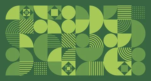 Green Geometric Abstract Pattern Stock Illustration