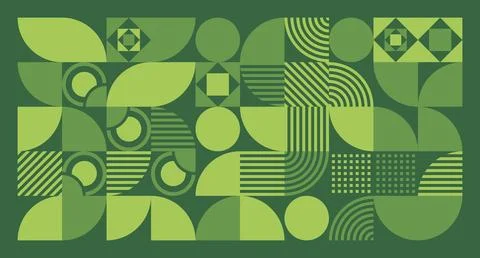 Green Geometric Abstract Pattern Stock Illustration