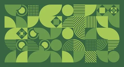 Green Geometric Abstract Pattern Stock Illustration