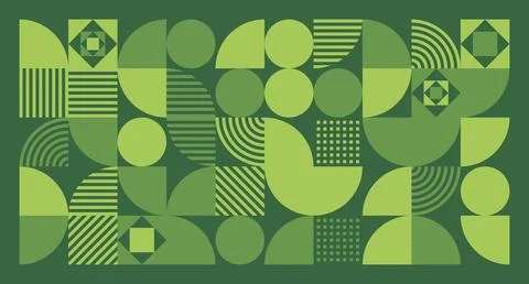Green Geometric Abstract Pattern Stock Illustration