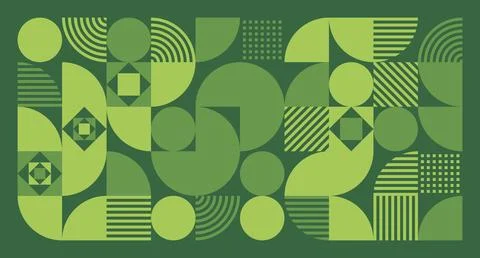 Green Geometric Abstract Pattern Stock Illustration