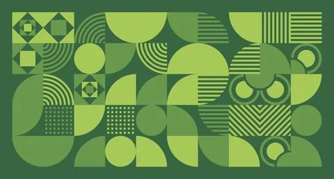 Green Geometric Abstract Pattern Stock Illustration