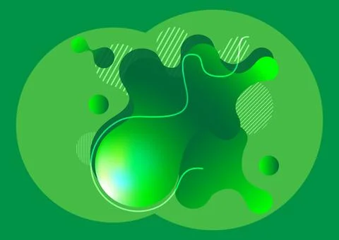 Green geometric background. Liquid and shapes composition. Gradient vector ar Иллюстрация